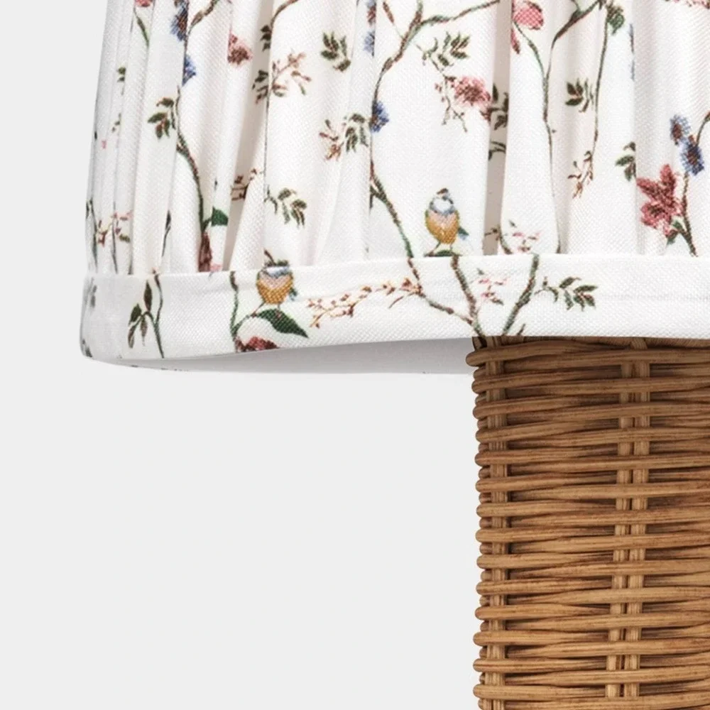 Mini Rattan and Pleated Lamp Shade Table Lamp Brown - Threshold, Target